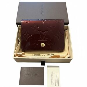 Louis Vuitton Amarante Burgandy Monogram Vernis Mini Card Holder Wallet